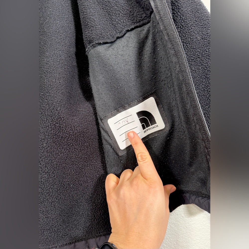 The North Face Jacket Zip Up Black Fleece Coat Weather Resistant Youth Girl L - Picture 7 of 9